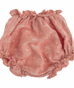 Organic Cotton Muslin Floral Bloomers Pink Tocoto Vintage Fashion Baby