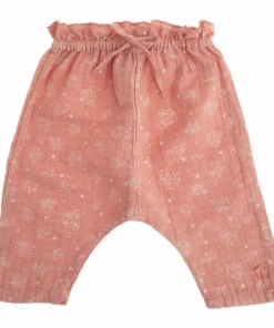 Organic Cotton Muslin Floral Harem Pants Pink Tocoto Vintage Fashion Baby