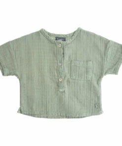 Organic Cotton Muslin Kurta Shirt Sage Tocoto Vintage Fashion Baby