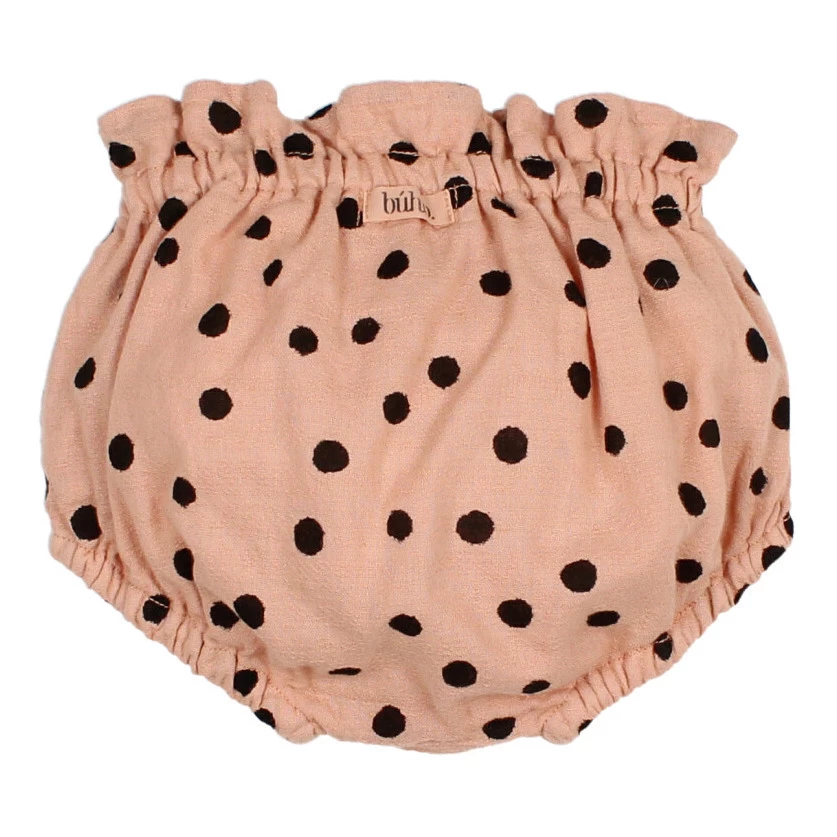 Organic Cotton Muslin Polka Dot Bloomers Dusty Pink Búho Fashion Baby 3 Organic Cotton Muslin Polka Dot Bloomers Dusty Pink Búho Fashion Baby - Image 3