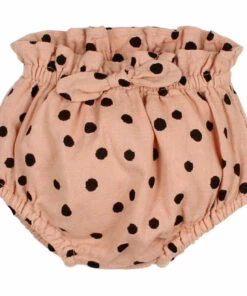 Organic Cotton Muslin Polka Dot Bloomers Dusty Pink Búho Fashion Baby