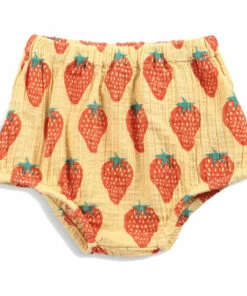 Organic Cotton Muslin Strawberry Bloomers Pale yellow Bobo Choses Fashion Baby