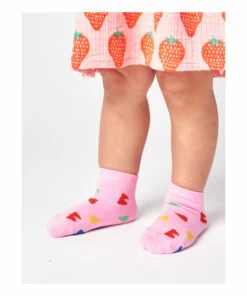 Organic Cotton Muslin Strawberry Dress Pink Bobo Choses Fashion Baby -Baby Tops Elegant Store organic cotton muslin strawberry dress pink bobo choses fashion baby 4