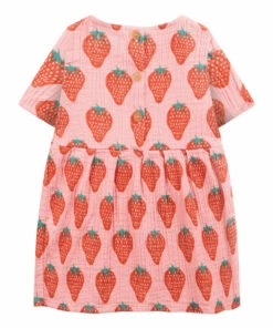 Organic Cotton Muslin Strawberry Dress Pink Bobo Choses Fashion Baby -Baby Tops Elegant Store organic cotton muslin strawberry dress pink bobo choses fashion baby 6