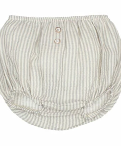 Organic Cotton Muslin Striped Bloomers Light grey Búho Fashion Baby