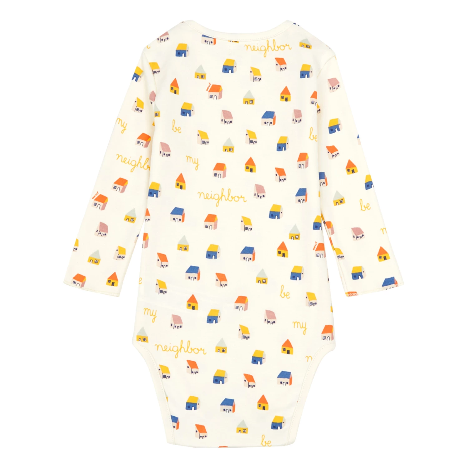 Organic Cotton Neighbor Babygrow White Oeuf NYC Fashion Baby 2 Organic Cotton Neighbor Babygrow White Oeuf NYC Fashion Baby - Image 2