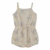 Organic Cotton Openwork Floral Sleeveless Romper Ecru Emile et Ida Fashion Baby