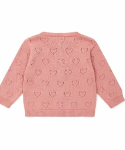 Organic Cotton Openwork Heart Cardigan Pink Bonton Fashion Baby, Children -Baby Tops Elegant Store organic cotton openwork heart cardigan pink bonton fashion baby children 2