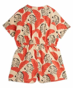 Organic Cotton Playsuit Orange Mini Rodini Fashion Baby, Children -Baby Tops Elegant Store organic cotton playsuit orange mini rodini fashion baby children 2