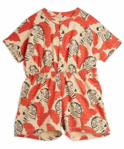 Organic Cotton Playsuit Orange Mini Rodini Fashion Baby, Children