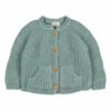 Organic Cotton Pocket Cardigan Green water Búho Fashion Baby
