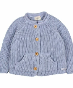 Organic Cotton Pocket Cardigan Light blue Búho Fashion Baby