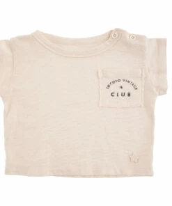 Organic Cotton Pocket T-shirt Ecru Tocoto Vintage Fashion Baby