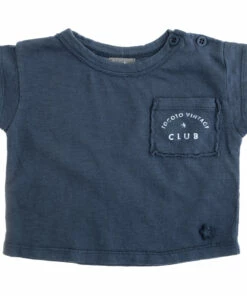Organic Cotton Pocket T-shirt Navy blue Tocoto Vintage Fashion Baby