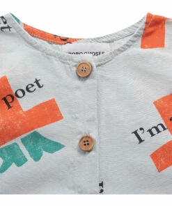Organic Cotton Poet Playsuit Light blue Bobo Choses Fashion Baby -Baby Tops Elegant Store organic cotton poet playsuit light blue bobo choses fashion baby 4