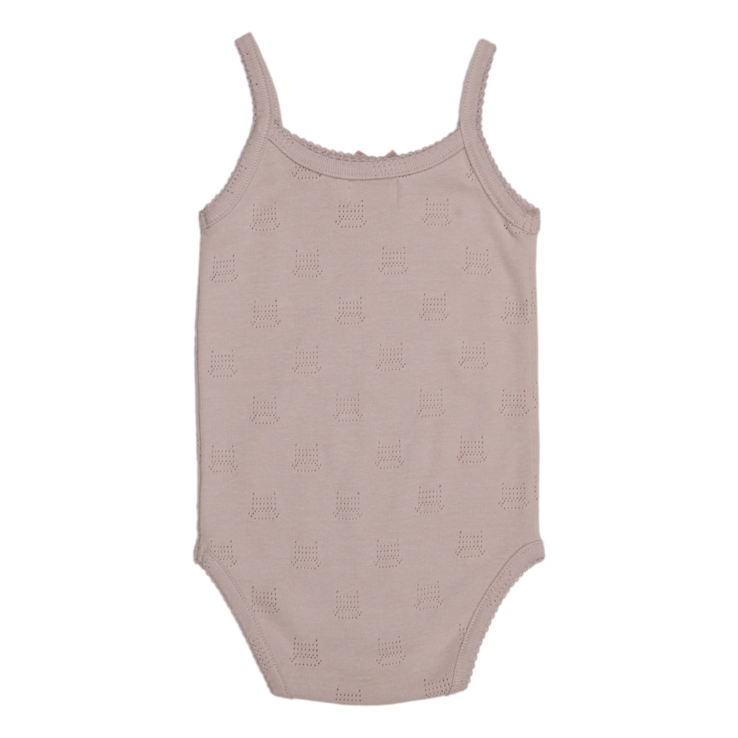 Organic Cotton Pointelle Baby Bodysuit Dusty Pink Suuky Fashion Baby 3 Organic Cotton Pointelle Baby Bodysuit Dusty Pink Suuky Fashion Baby - Image 3