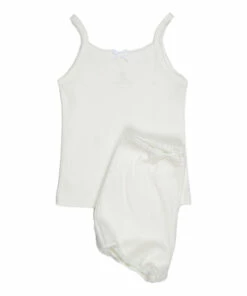 Organic Cotton Pointelle Pyjama Set White Suuky Fashion Baby -Baby Tops Elegant Store organic cotton pointelle pyjama set white suuky fashion baby 3