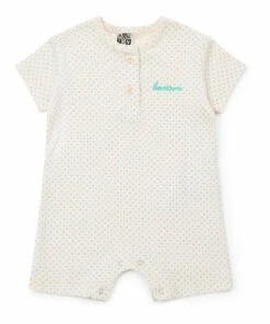 Organic Cotton Polka Dot Playsuit Pale pink Bonton Fashion Baby