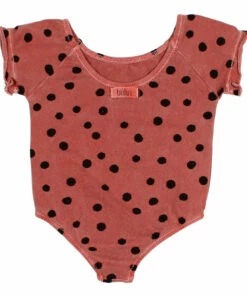 Organic Cotton Polka Dot Swimsuit Brick red Búho Fashion Baby, Children -Baby Tops Elegant Store organic cotton polka dot swimsuit brick red b uacute ho fashion baby children 2