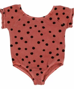 Organic Cotton Polka Dot Swimsuit Brick red Búho Fashion Baby, Children
