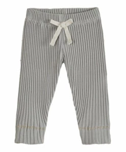 Organic Cotton Ribbed Leggings Grey Emile et Ida Fashion Baby