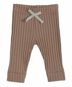 Organic Cotton Ribbed Leggings Pink Emile et Ida Fashion Baby