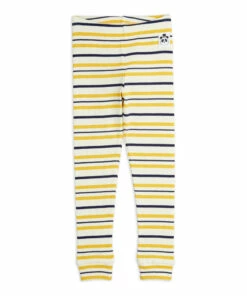 Organic Cotton Ribbed Leggings Yellow Mini Rodini Fashion Baby, Children