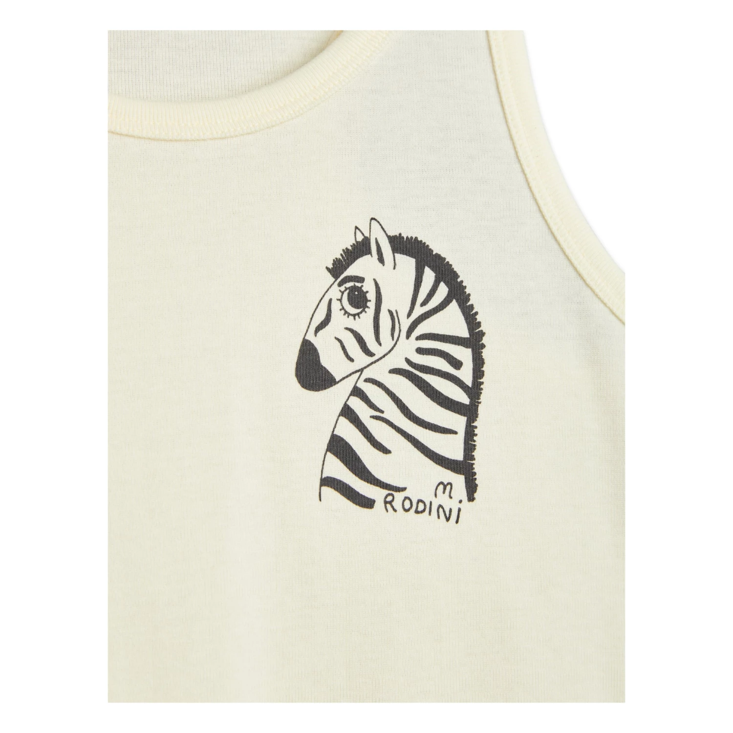 Organic Cotton Ribbed Tank Top Ecru Mini Rodini Fashion Baby, Children 2 Organic Cotton Ribbed Tank Top Ecru Mini Rodini Fashion Baby, Children - Image 2