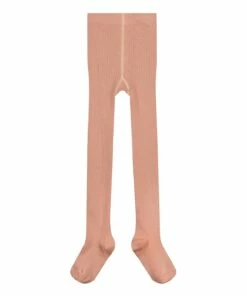 Organic Cotton Ribbed Tights Dusty Pink Gray Label Fashion Teen, Baby, Children
