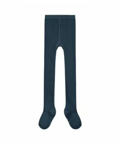 Organic Cotton Ribbed Tights Grey blue Gray Label Fashion Teen, Baby, Children
