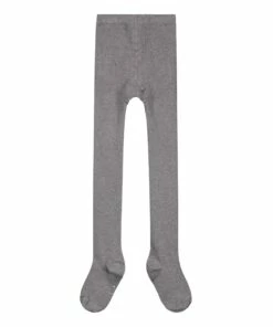 Organic Cotton Ribbed Tights Grey Gray Label Fashion Teen, Baby, Children