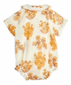 Organic Cotton Romper Beige Mini Rodini Fashion Baby -Baby Tops Elegant Store organic cotton romper beige mini rodini fashion baby 2