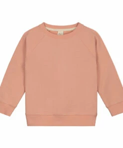 Organic Cotton Round Neck Sweatshirt Peach Gray Label Fashion Baby, Children