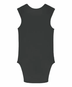 Organic Cotton Sleeveless Bodysuit - Capsule Homewear - Black Gray Label Fashion Baby -Baby Tops Elegant Store organic cotton sleeveless bodysuit capsule homewear black gray label fashion baby 2