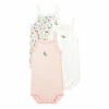 Organic Cotton Sleeveless Floral Baby Bodysuits - Set of 3 White Petit Bateau Fashion Baby, Children