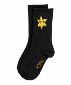 Organic Cotton Star Socks Black Mini Rodini Fashion Baby, Children