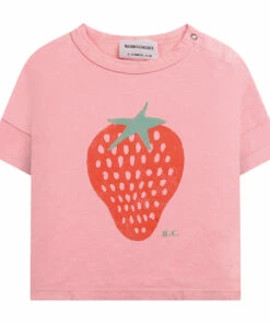 Organic Cotton Strawberry Baby T-shirt Pink Bobo Choses Fashion Baby
