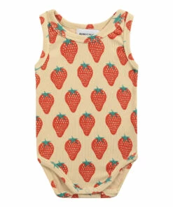 Organic Cotton Strawberry Babygrow Pale yellow Bobo Choses Fashion Baby