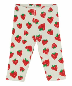 Organic Cotton Strawberry Leggings White Stella McCartney Kids Fashion Baby