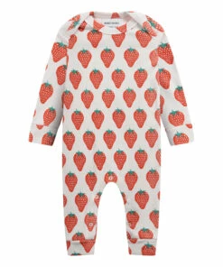 Organic Cotton Strawberry Pyjamas Ecru Bobo Choses Fashion Baby