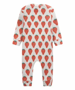 Organic Cotton Strawberry Pyjamas Ecru Bobo Choses Fashion Baby -Baby Tops Elegant Store organic cotton strawberry pyjamas ecru bobo choses fashion baby 4