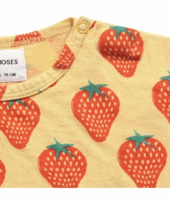 Organic Cotton Strawberry T-shirt Yellow Bobo Choses Fashion Baby, Children -Baby Tops Elegant Store organic cotton strawberry t shirt yellow bobo choses fashion baby children 3