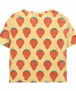 Organic Cotton Strawberry T-shirt Yellow Bobo Choses Fashion Baby, Children -Baby Tops Elegant Store organic cotton strawberry t shirt yellow bobo choses fashion baby children 4