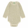 Organic Cotton Striped Babygrow Khaki FUB Fashion Baby