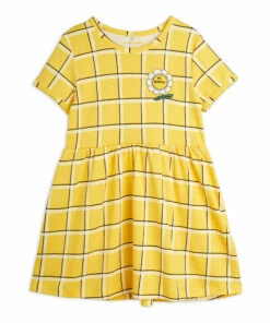 Organic Cotton Striped Dress Yellow Mini Rodini Fashion Baby, Children