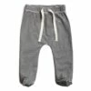 Organic Cotton Striped Footed Jogging Bottoms Grey Gray Label Fashion Baby
