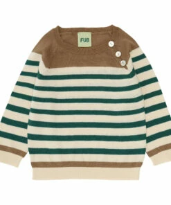Organic Cotton Striped Jumper Ecru FUB Fashion Baby