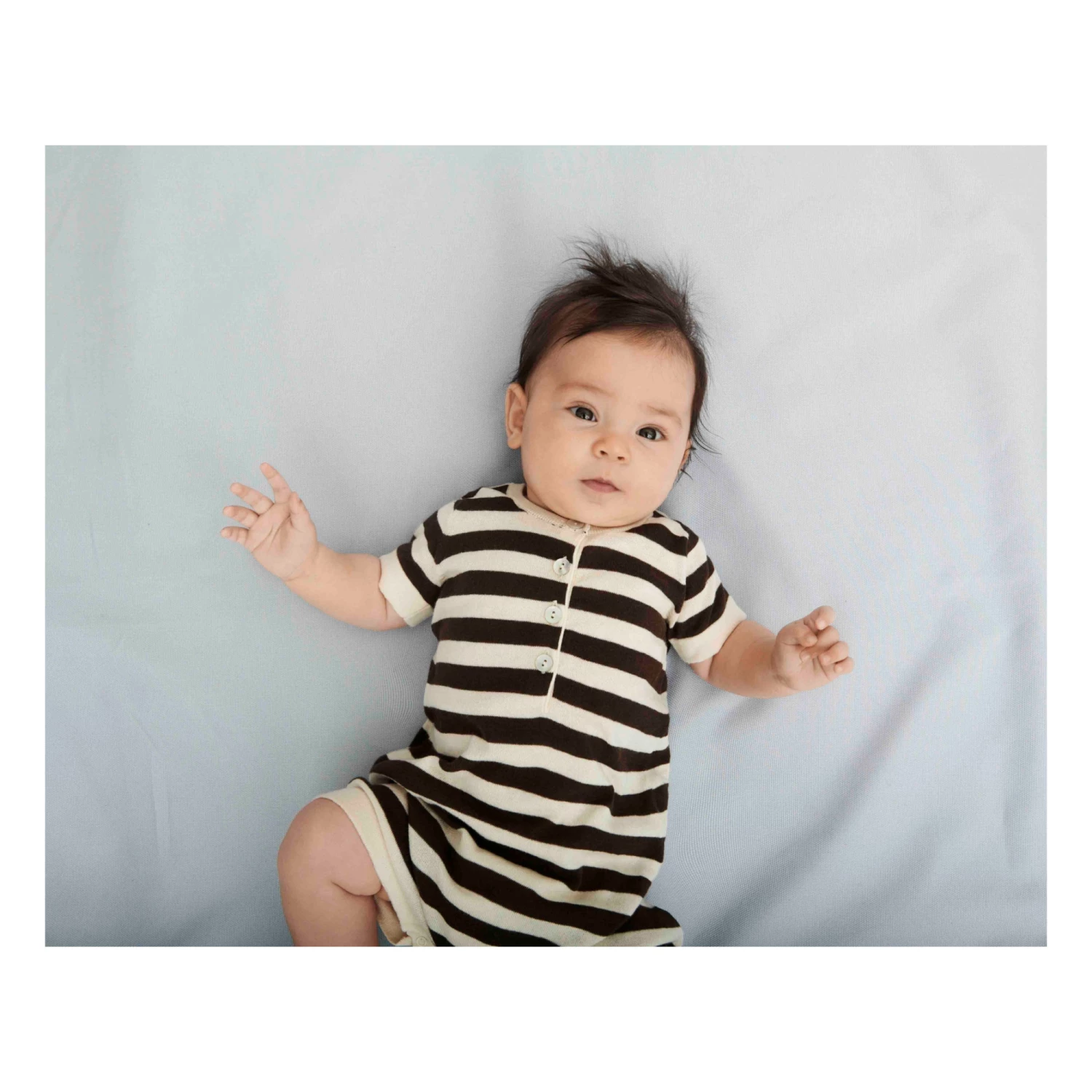 Organic Cotton Striped Jumpsuit Navy blue FUB Fashion Baby 2 Organic Cotton Striped Jumpsuit Navy blue FUB Fashion Baby - Image 2