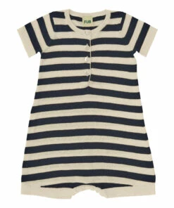 Organic Cotton Striped Jumpsuit Navy blue FUB Fashion Baby