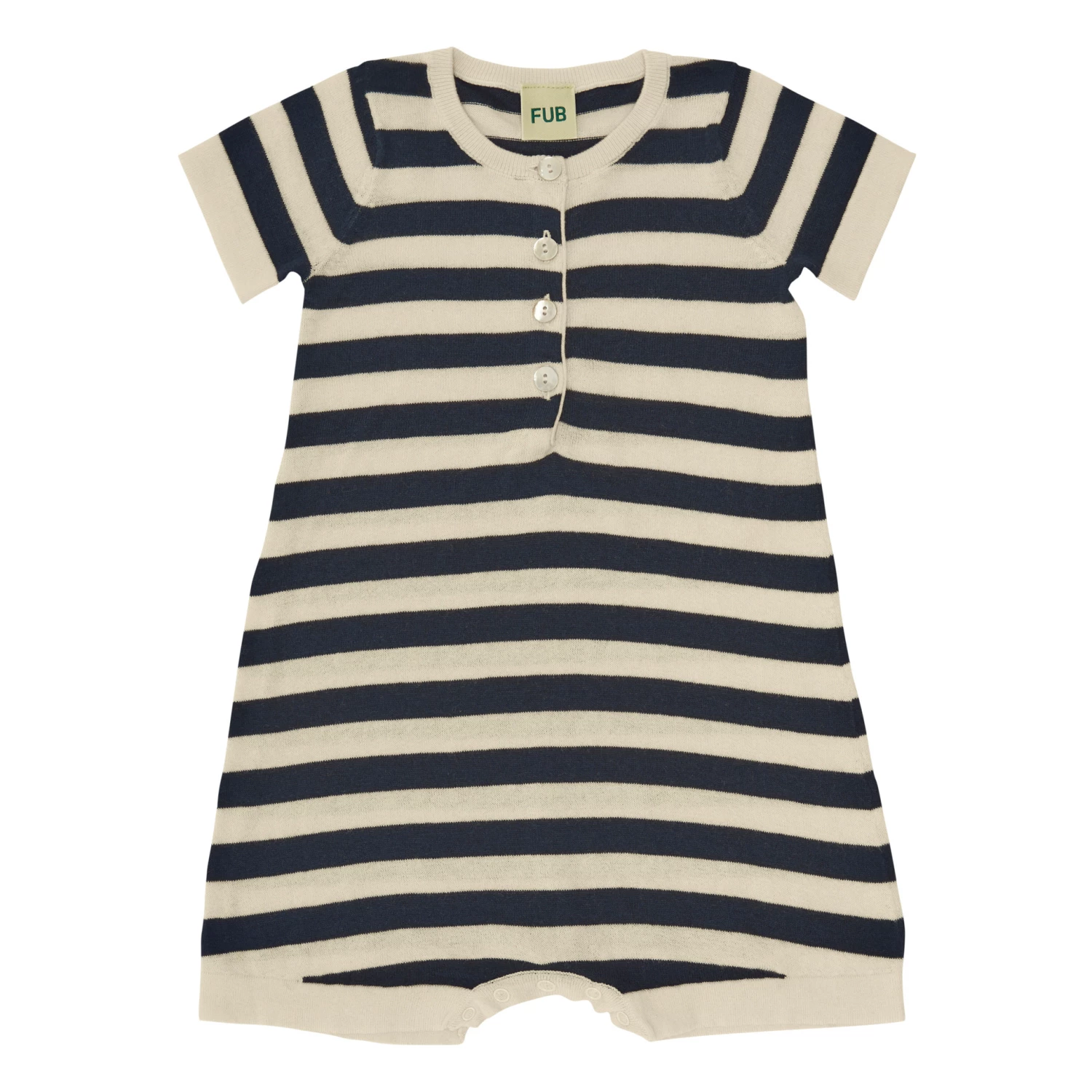 Organic Cotton Striped Jumpsuit Navy blue FUB Fashion Baby 1 Organic Cotton Striped Jumpsuit Navy blue FUB Fashion Baby